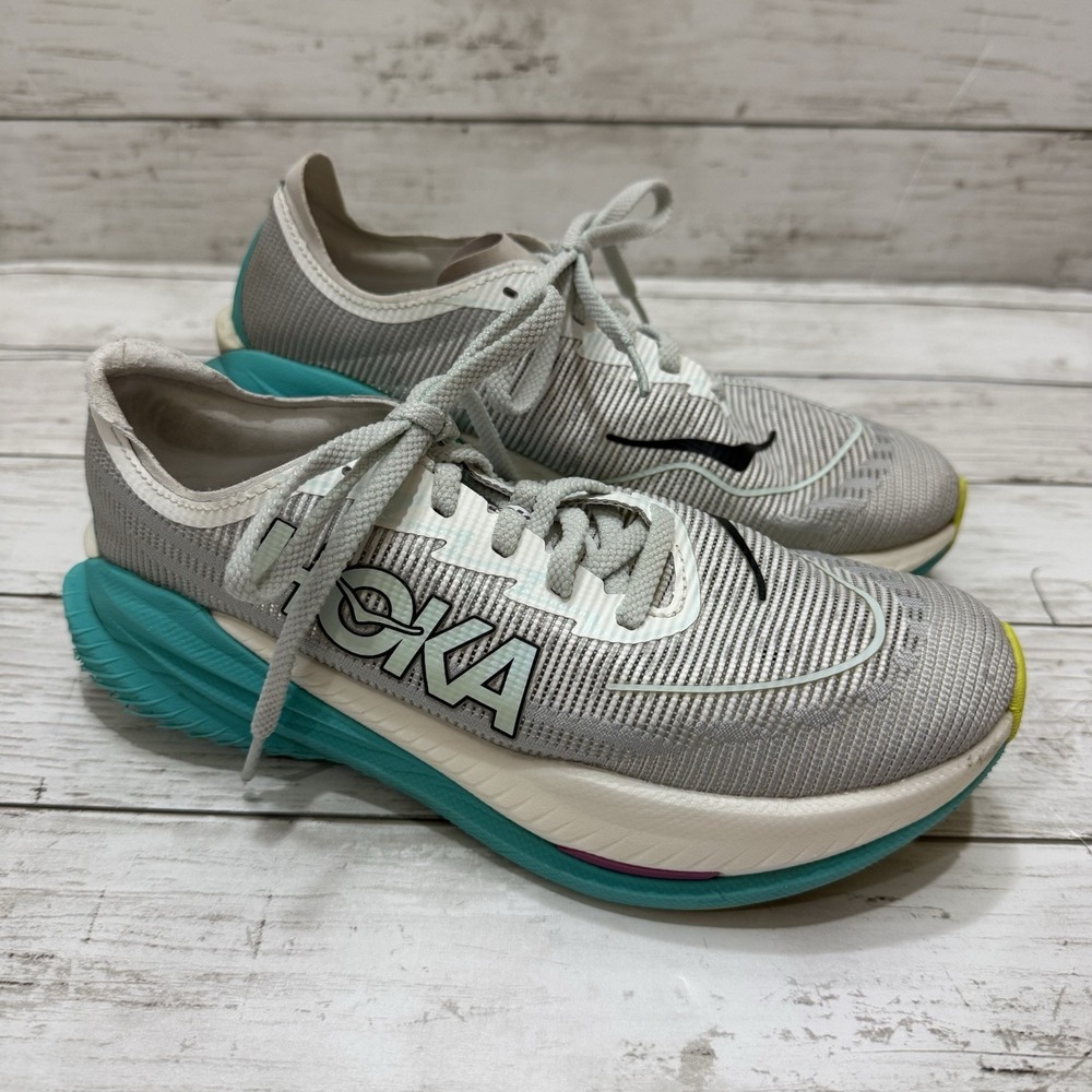 Hoka Mach X 2 Shoes Womens 7.5 Frost Electric Aqua Sneakers 115120 FCQ Running